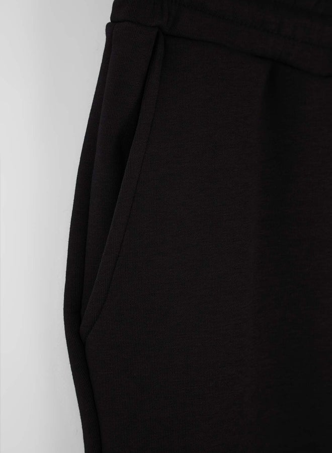 trendyol Black Regular/Normal Cut Pocket Top Label Detail Rubber Leg Track Suit - Image 2