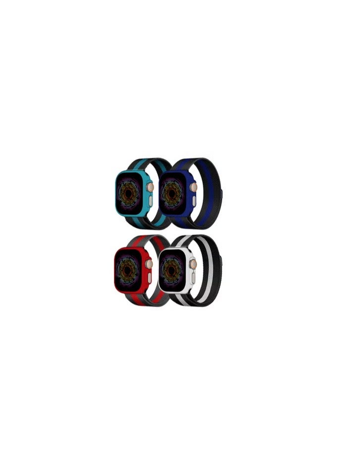 CATANES - 4 Pack Stainless Steel Milanese Loop Compatible with Apple Watch Band 42mm 44mm 45mm 49mm men and women Mesh Loop Magnetic Clasp Replacement for iWatch Bands Ultra2/Ultra/Series 9 8 7 SE 6 5 4 3 2 1 - Image 1