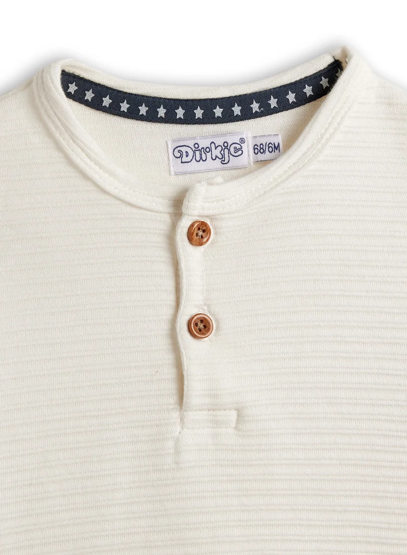 Dirkje Dirkje Boys Set - Chinese collar Textured Classic T-Shirt and Cargo Trousers