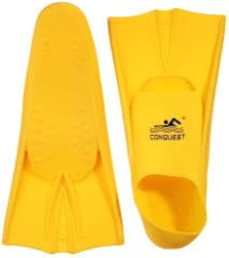 Silicon Flexible Swimming Fins Shark Fin Shape For Unisex - Dynamic Water Design For Precise Control And High Speed - Yellow