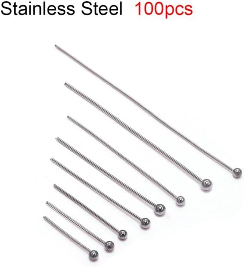 Stainless Steel Ball Head Pins 70mm x 0 7mm Gold Silver Plated 100pcs Jewelry Making Accessories - Image 3