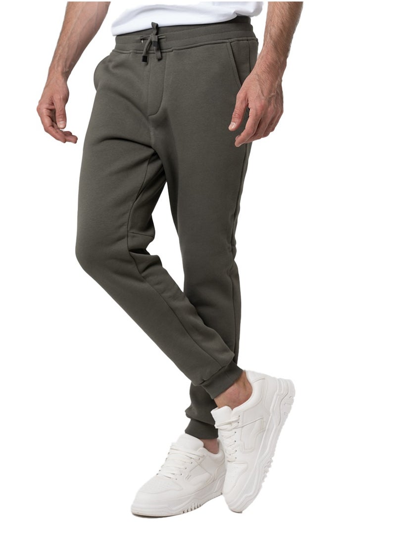 clever - Sweatpants Men's , Melton Cotton Material - Oli - Image 1