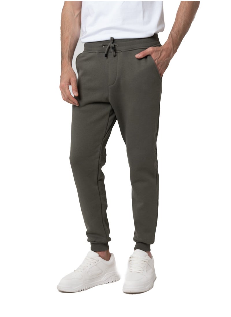 clever - Sweatpants Men's , Melton Cotton Material - Oli - Image 1