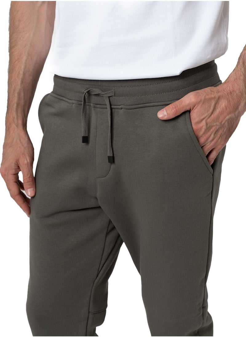 clever - Sweatpants Men's , Melton Cotton Material - Oli - Image 1