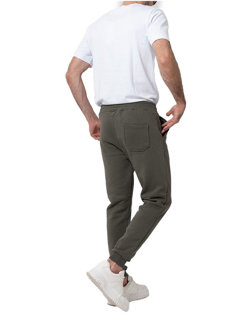 clever - Sweatpants Men's , Melton Cotton Material - Oli - Image 1