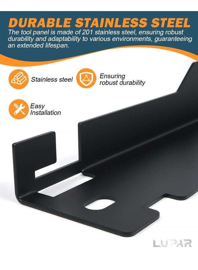 هومستر لوحات أدوات محاذاة الأصابع للخدمة الشاقة، لوحة أدوات محاذاة العجلة المصنوعة من الفولاذ المقاوم للصدأ مزودة بفتحات معلقة للتخزين السهل التركيب على الحائط، أسود (باستثناء مقاييس الشريط) - Image 2