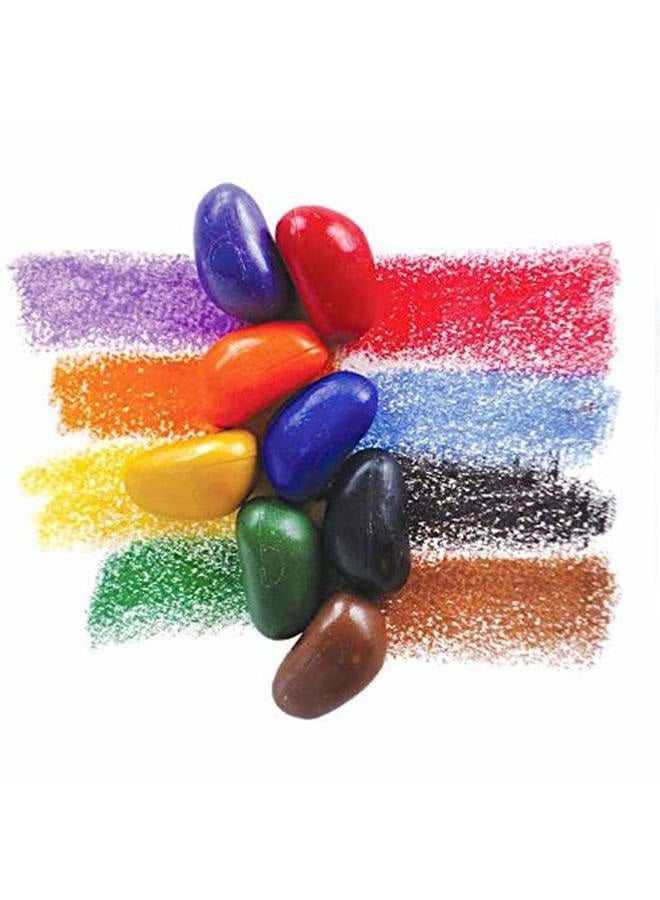 Crayon rocks - Non-Toxic soya crayons for kids [pencil grip stimulating] - "just Rocks" (64) durable ecological wax crayons in 16 washable colours in kraft paper box - drawing on paper and fabric - Image 2