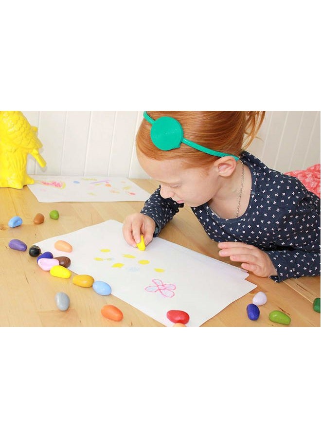 Crayon rocks - Non-Toxic soya crayons for kids [pencil grip stimulating] - "just Rocks" (64) durable ecological wax crayons in 16 washable colours in kraft paper box - drawing on paper and fabric - Image 5