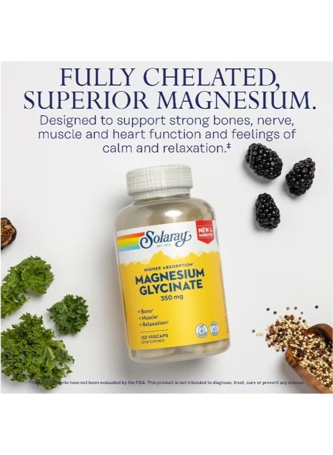 Solaray High Absorption Magnesium Glycinate, 350 mg, 120 VegCaps  - Image 5