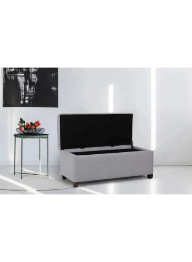 Ripple FURNITURE UAE Homes Fabric Storage Bench for Bedroom, Grey - Image 3