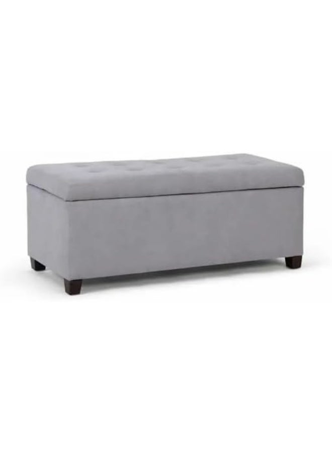 Ripple FURNITURE UAE Homes Fabric Storage Bench for Bedroom, Grey - Image 5