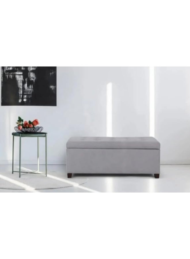Ripple FURNITURE UAE Homes Fabric Storage Bench for Bedroom, Grey - Image 1