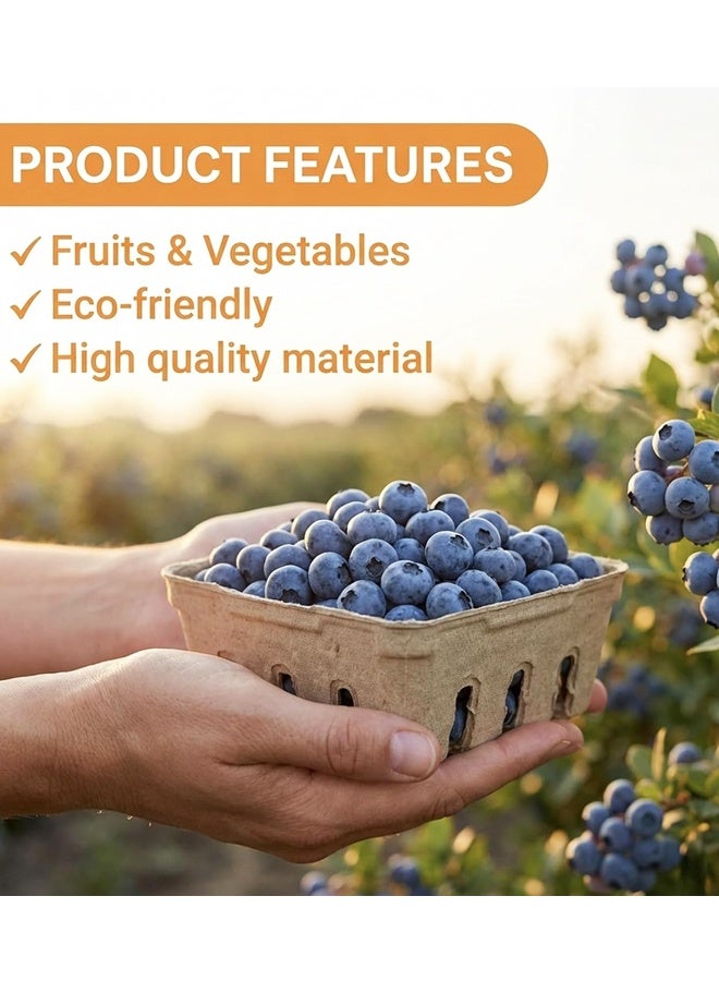 10PCS Natural Pulp Vented Small Berry Picking Baskets For Fruit Vegetable Market - Image 4