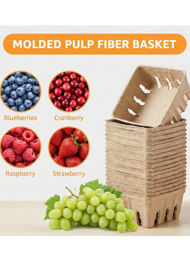 10PCS Natural Pulp Vented Small Berry Picking Baskets For Fruit Vegetable Market - Image 5