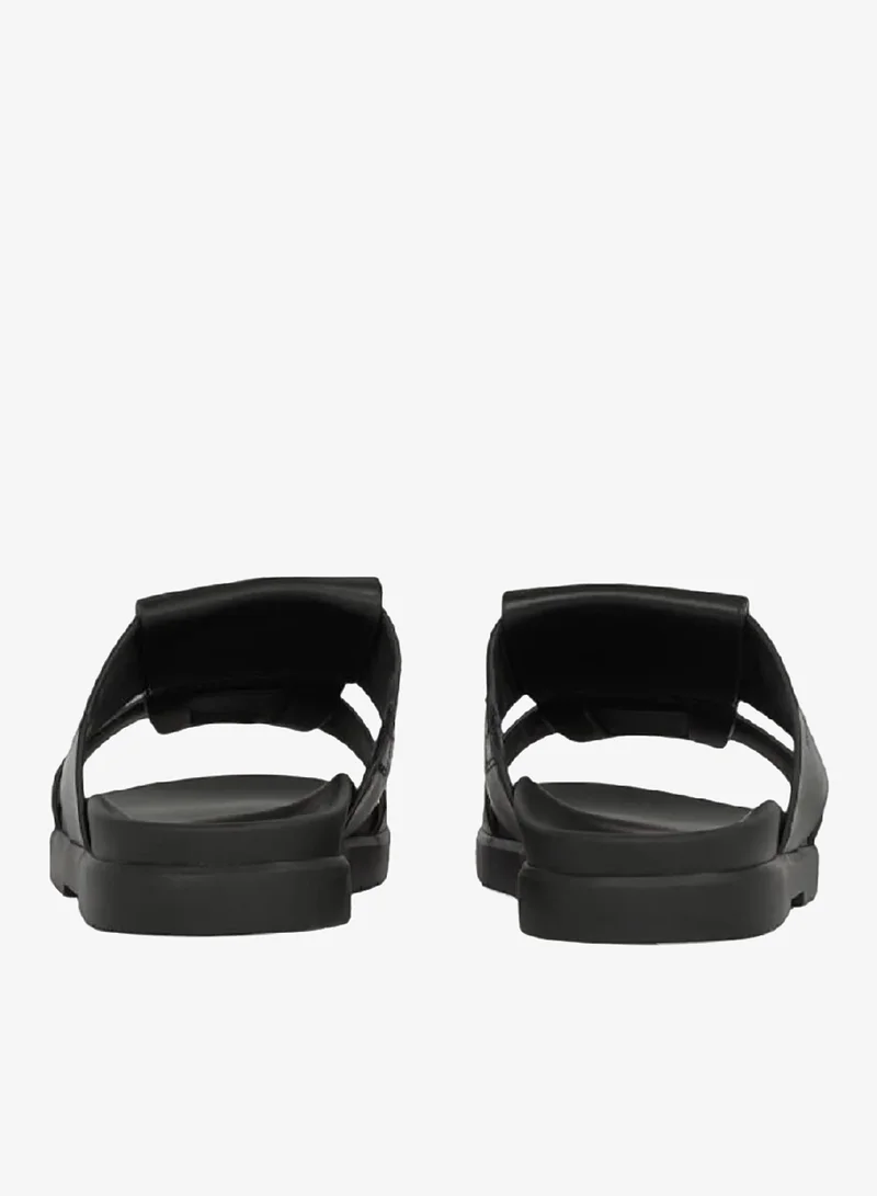 Calvin Klein Ck Black Leather Sandals for Men | Best Price UAE