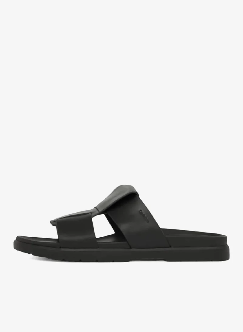 Calvin Klein Ck Black Leather Sandals for Men | Best Price UAE