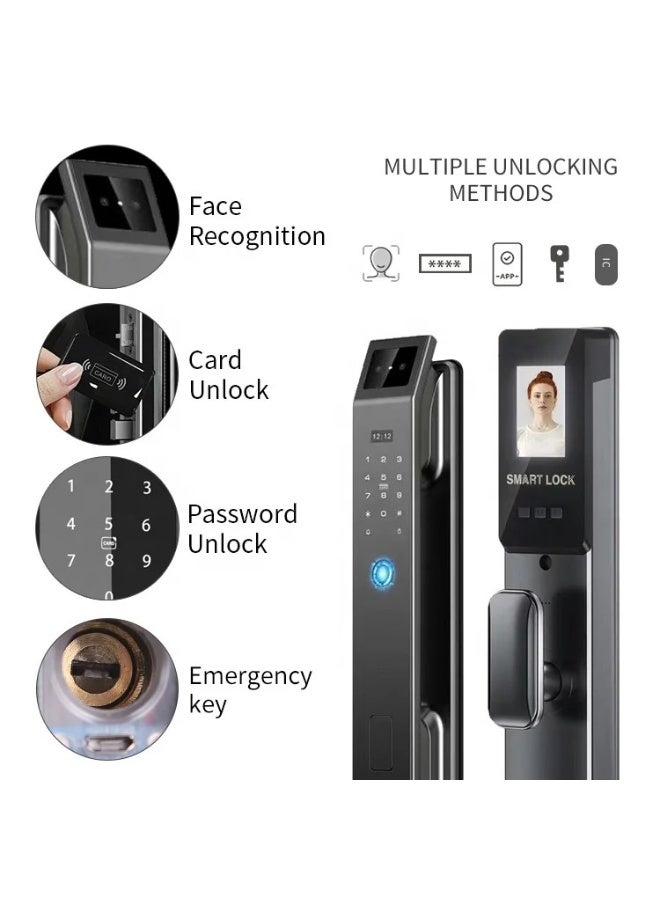 3D Face Recognition Smart Door Lock with Fingerprint, Password, Camera, WiFi App Control, and Automatic Aluminum Alloy Lock System - Image 4