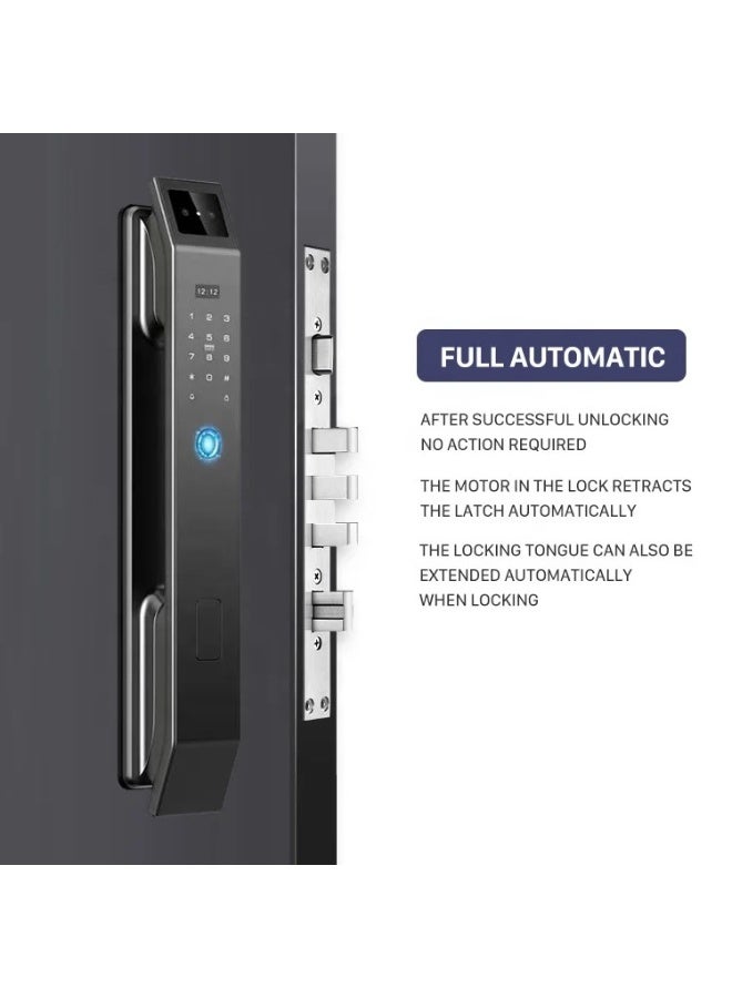 3D Face Recognition Smart Door Lock with Fingerprint, Password, Camera, WiFi App Control, and Automatic Aluminum Alloy Lock System - Image 3