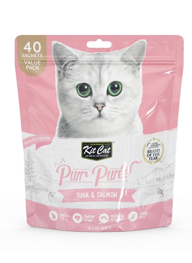 Kit Cat Purr Puree Tuna & Salmon (40 Sachets Value Pack)