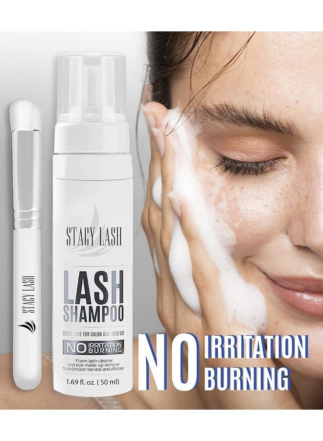 STACY LASH Eyelash Extension Shampoo + Brush /1.69 fl.oz/ 50ml / Eyelid & Eyebrow Foaming Cleanser/Wash for Extensions & Natural Lashes/Safe Makeup Remover/Supplies for Professional & Home Use - Image 2