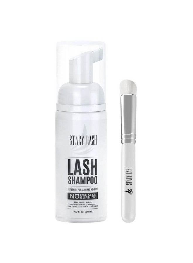 STACY LASH Eyelash Extension Shampoo + Brush /1.69 fl.oz/ 50ml / Eyelid & Eyebrow Foaming Cleanser/Wash for Extensions & Natural Lashes/Safe Makeup Remover/Supplies for Professional & Home Use - Image 1