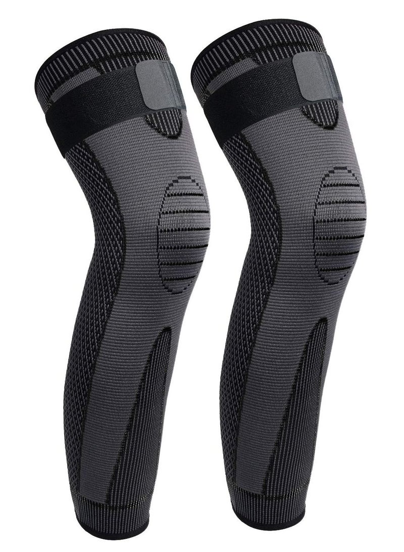 Generic Full Leg Sleeves Long Compression Leg Sleeve Knee Sleeves Protect Leg, for Man Women Basketball, Arthritis Cycling Sport Football, Reduce Varicose Veins and Swelling of Legs，XL - Image 1