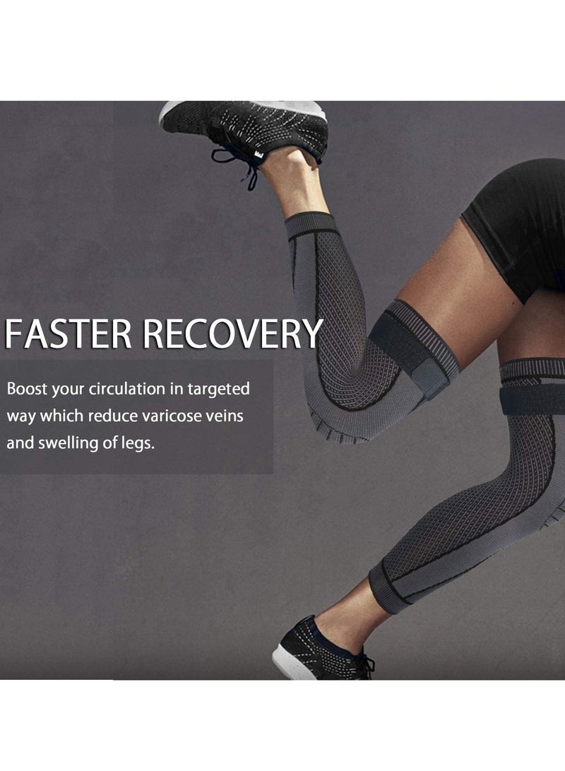 Generic Full Leg Sleeves Long Compression Leg Sleeve Knee Sleeves Protect Leg, for Man Women Basketball, Arthritis Cycling Sport Football, Reduce Varicose Veins and Swelling of Legs，XL - Image 3