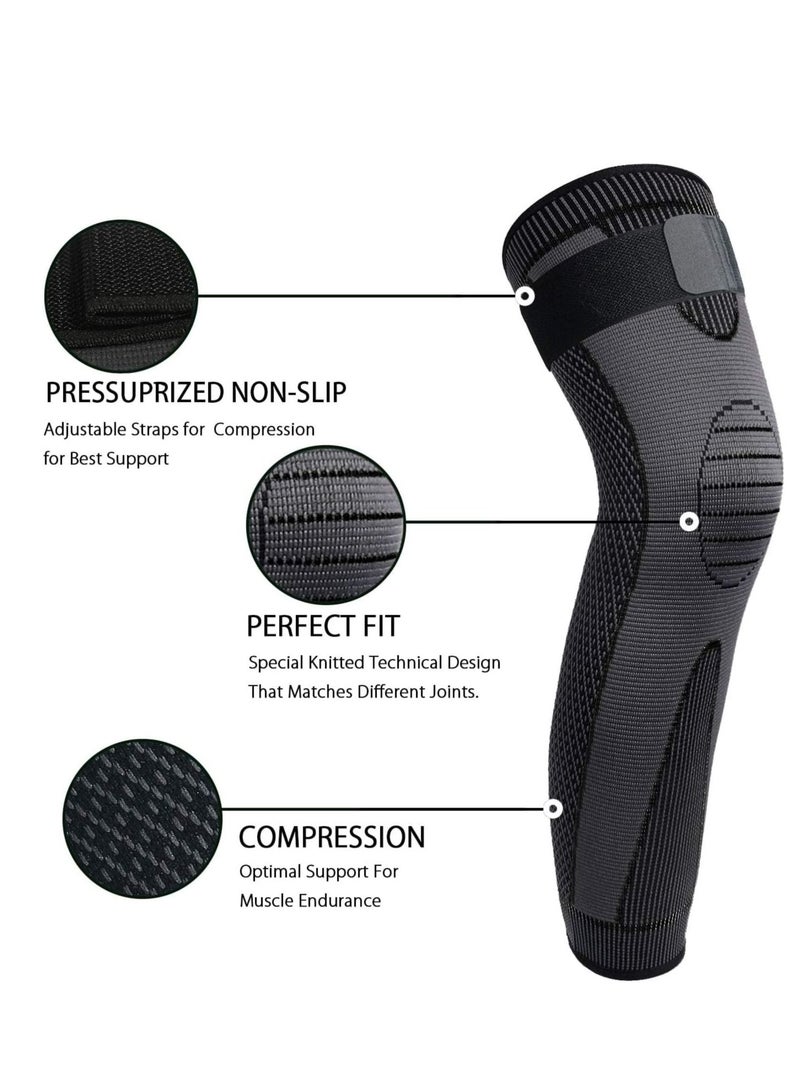 Generic Full Leg Sleeves Long Compression Leg Sleeve Knee Sleeves Protect Leg, for Man Women Basketball, Arthritis Cycling Sport Football, Reduce Varicose Veins and Swelling of Legs，XL - Image 2