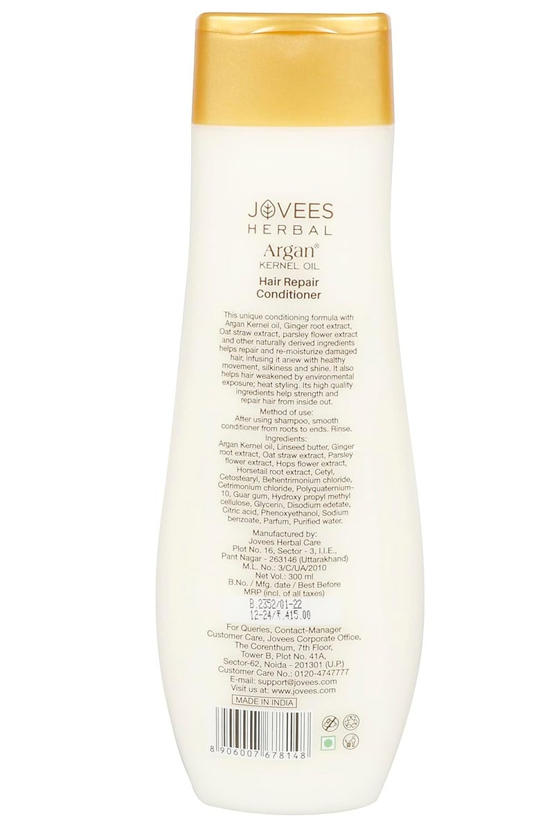 Jovees Herbal Argan Kernel Oil Hair Repair Conditioner For Smoothens Silky And Tangle Free Hair Repairs Dry Damaged Hair Suitable for All Hair Types 300ml - Image 2