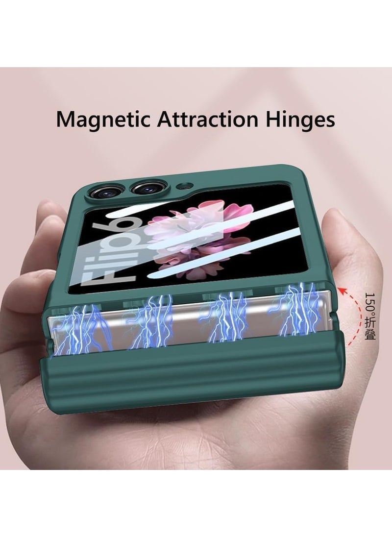 general Compatible Samsung Galaxy Z Flip 6 Case with Pen,Slim PC All-Inclusive Shockproof Cover with Magnetic Hinge Protection + Tempered Glass Screen Protector, case for Z Flip 6 - Image 2