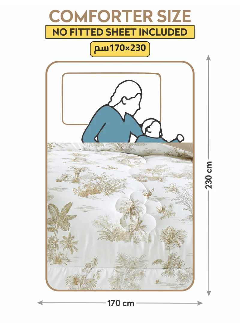 Donetella Bedding Comforter Set, twin Size 170x230 cm - 2-Pcs Digital Print Quilted Bed Set, Microfiber Fabric - 1 Comforter, 1 Pillow Shams.
