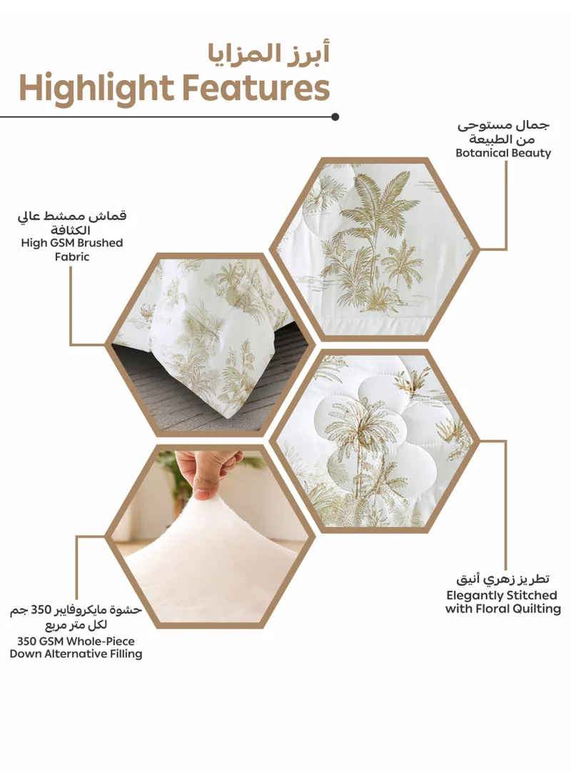 Donetella Bedding Comforter Set, twin Size 170x230 cm - 2-Pcs Digital Print Quilted Bed Set, Microfiber Fabric - 1 Comforter, 1 Pillow Shams.