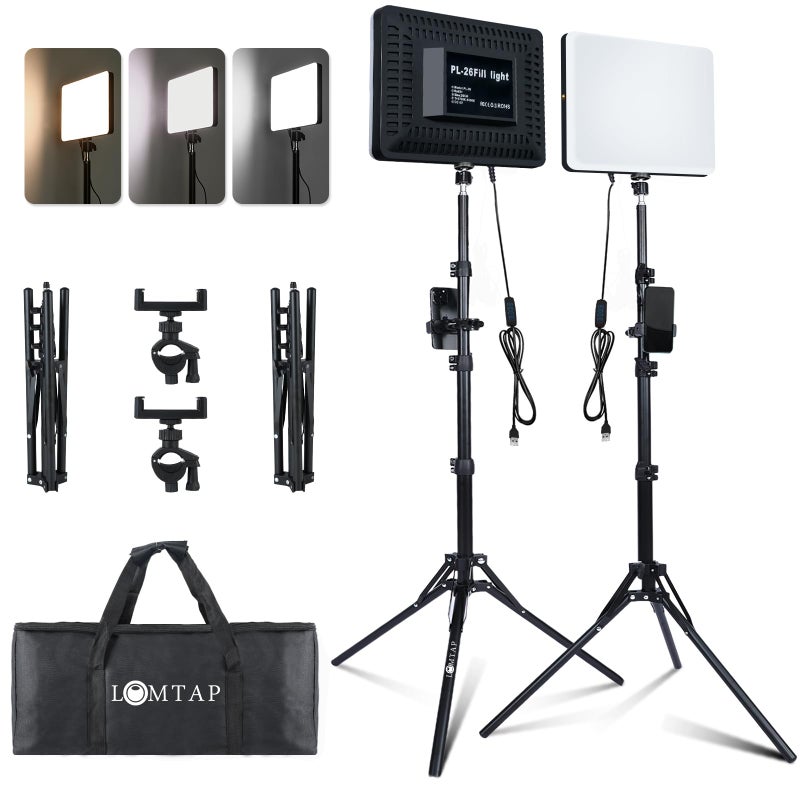 LOMTAP Light for Video Recording, Photography Lighting Kit Studio Lights with 6.5ft Stand, Phone Holder and Bag for TikTok, YouTube, Live Streaming, Podcast, Vlogging (LOMTAP) - Image 1