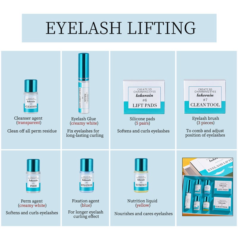 lakerain Eye Lash Lift Kit Eyelash Perm Kit Lash Curling Eyelash Extensions Professional Semi-Permanent Curling Perming Wave Suitable For Salon - Image 3