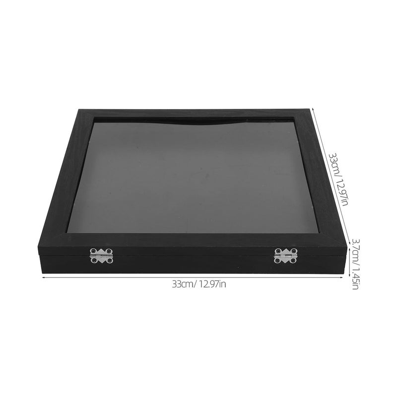 13x13 صندوق عرض خشبي أسود مع إطار ظل لقطع تذكارية وجيرسي رياضية - Image 3