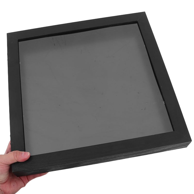 13x13 صندوق عرض خشبي أسود مع إطار ظل لقطع تذكارية وجيرسي رياضية - Image 5