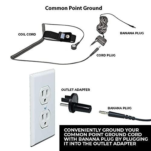 Static Care ESD Mat Workstation Ground Kit - 15' Common Point with Banana Plug, Universal Snap Kit, Banana Plug Adapter, 6' Coil Cord with Alligator Clip, Black Fabric Wrist Band 4mm - Image 3
