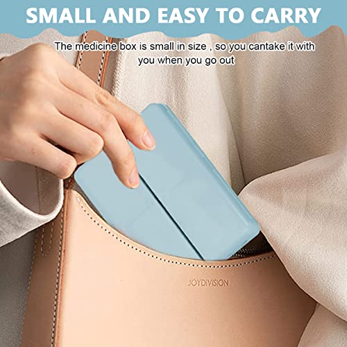 HANNEA® Daily Pill Organizer,7 Compartments Portable Pill Case,Travel Organizer Folding Design Travel Box to Hold Vitamins Medicine Fish Oils Blue - Image 5