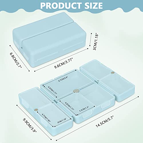 HANNEA® Daily Pill Organizer,7 Compartments Portable Pill Case,Travel Organizer Folding Design Travel Box to Hold Vitamins Medicine Fish Oils Blue - Image 2