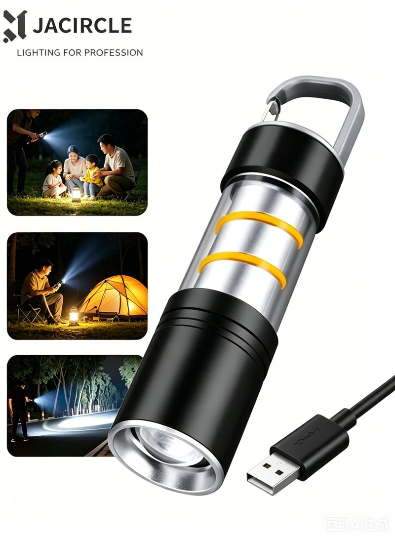JACIRCLE Rechargeable flashlight, LED high-powered flashlight, outdoor flashlight, waterproof handheld flashlight, suitable for household use, outdoor camping, hiking. - Image 1