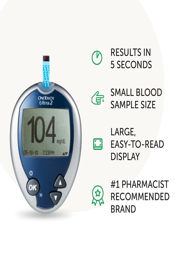 Lifescan نظام مراقبة السكر في الدم ONE Touch Ultra 2 - مجموعة كاملة (لا تشمل الشرائط واللوازم) - Image 2