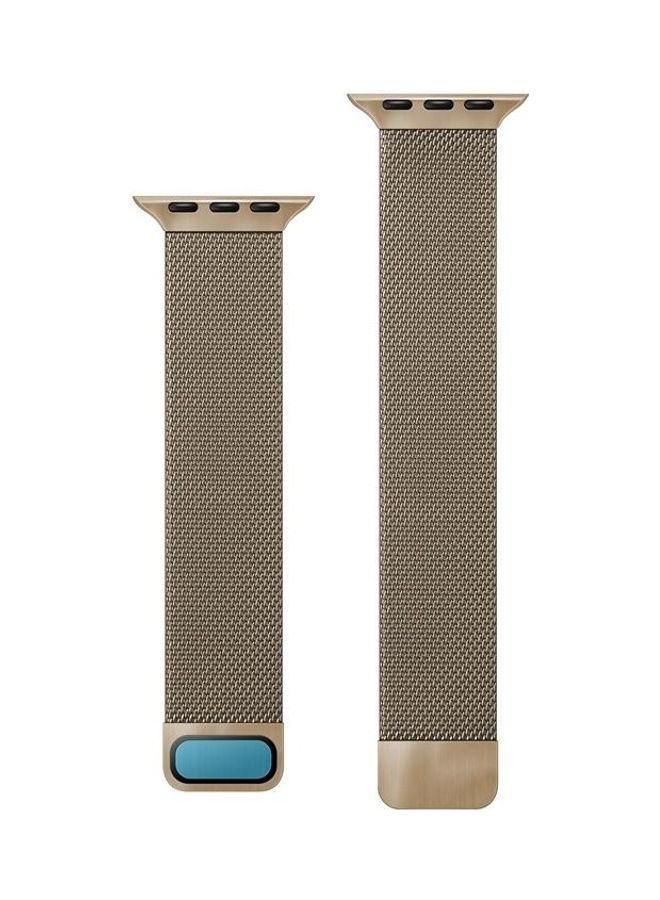 NIBEMINENT Replacement Strap For Apple Watch Series Gold - Image 2