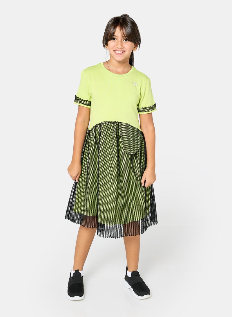 Panco Girls Mesh Detailed Dress - Image 1