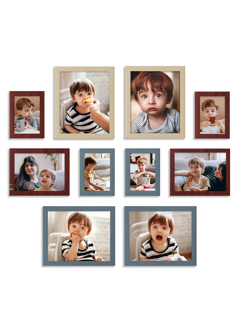 Art Street Art Street Country Side MDF Wall Photo Frames for Living Room - Set of 10, Home Décor Multicolour Framed, Decorative Wall Hanging, Size: 4x6, 6x8, 8x10 Inch (Black)  - Image 1