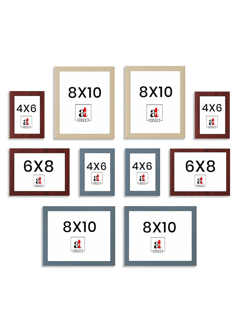 Art Street Art Street Country Side MDF Wall Photo Frames for Living Room - Set of 10, Home Décor Multicolour Framed, Decorative Wall Hanging, Size: 4x6, 6x8, 8x10 Inch (Black)  - Image 2