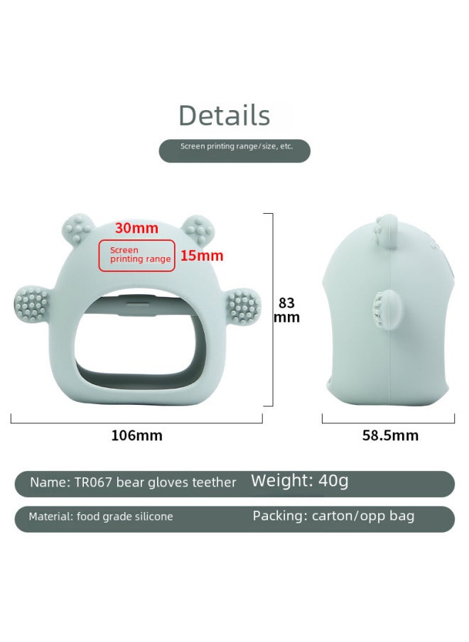 Generic - Baby Gum Baby Gloves Bite Bite Food Grade Silicone Grinding Stick Anti-eating Hand Gum Soothing Toy Gum-Color:Mordilan Bear Gloves Teeth - Image 1
