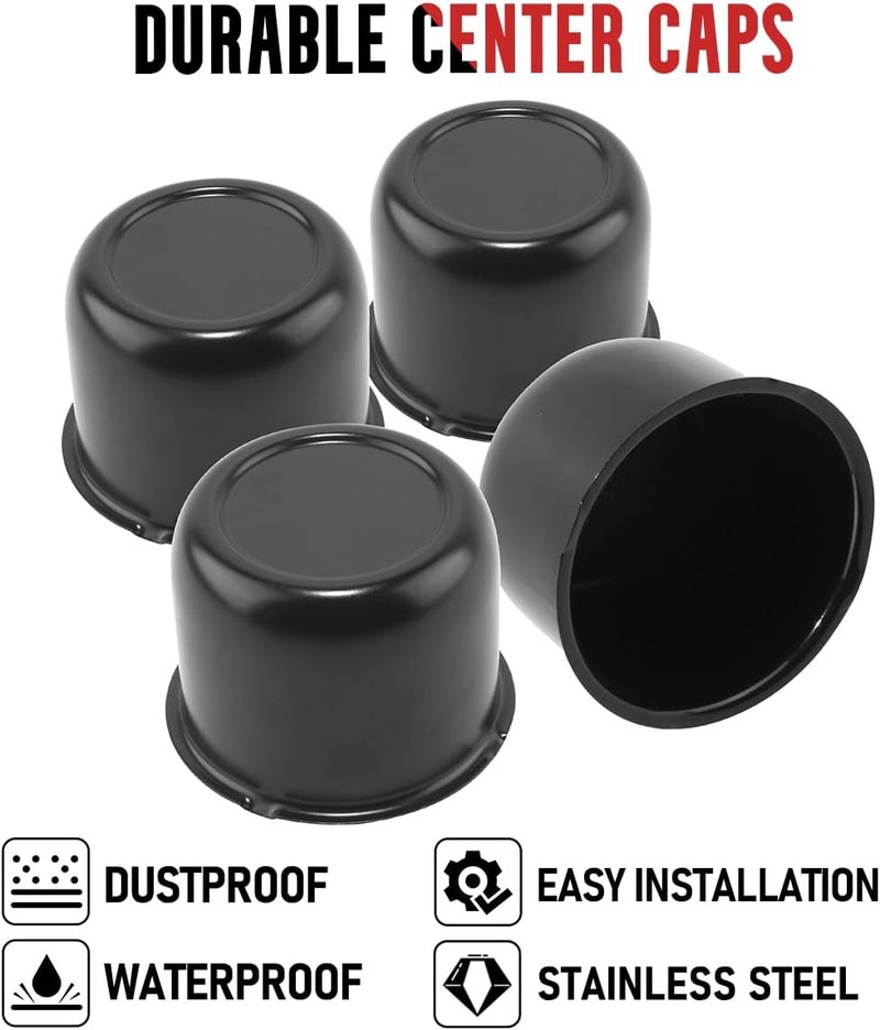 RTRHINOTUNING Stainless Steel Push Through Center Caps 3.11" for Trailer Truck Rv Wheel Rims Chrome Trailer Hub Cap 2.35" Hight 4 PCS Wheel Center Caps - Image 4