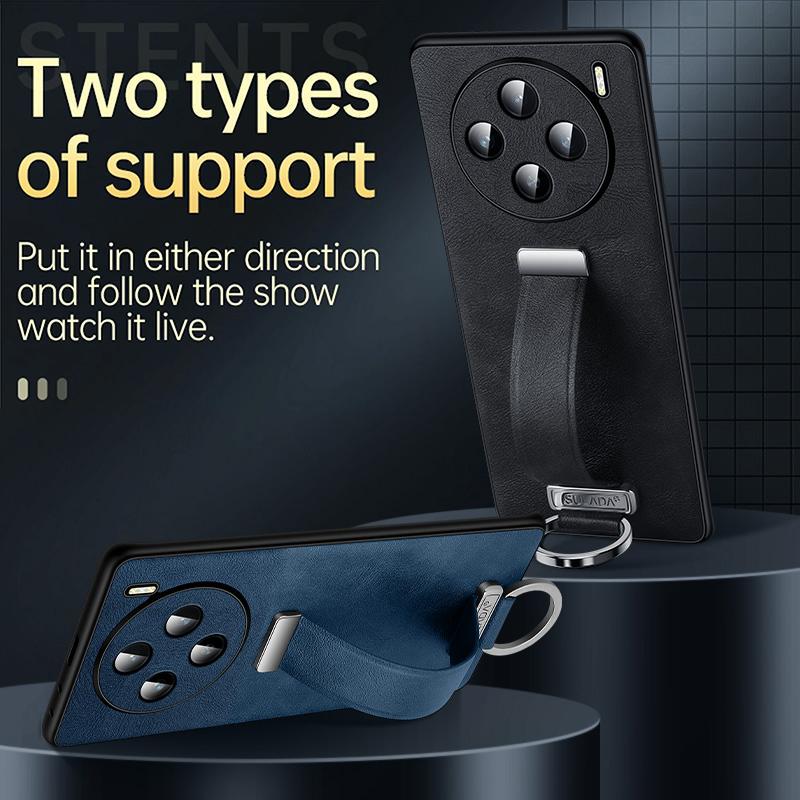 SULADA For Vivo X200S Pc Hybrid Leather Texture Feel Shockproof Phone Case(Blue) - Image 2