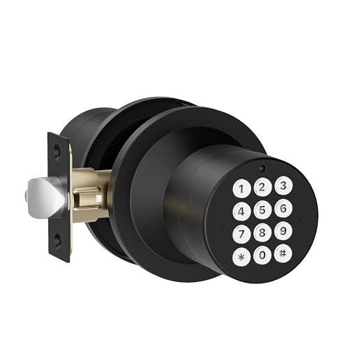 HIDALIFE Door Knob with Keypad, Door Knob with Lock, Keyless Entry Door Lock with Code for Front Door Garage Home Apartment, Matte Black - Image 1