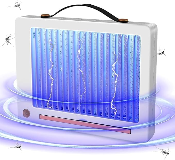 NOJTI Electric Mosquito Killer, Fly Insect Killer Machine, Insect Bug Zapper,Fly Catcher and Trap Killer LED Lamp for Restaurants,Home, Kitchen, Indoor, Outdoor (Aspect-White-PEST) (Aspect-White-PEST) - Image 1